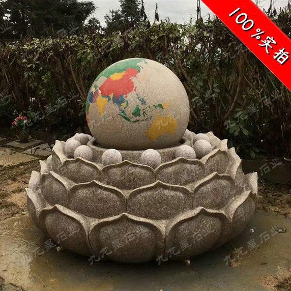 风水球石雕价格 流水转运风水球 风水球喷泉雕刻 九龙星石业图片
