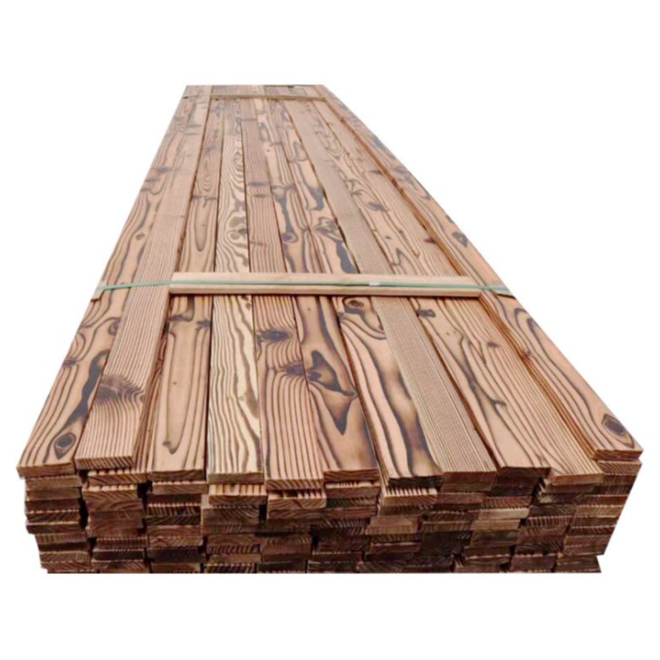 慧凡厂家供应俄罗斯樟子南方松松碳化木板材 樟子松深度碳化木 可定制
