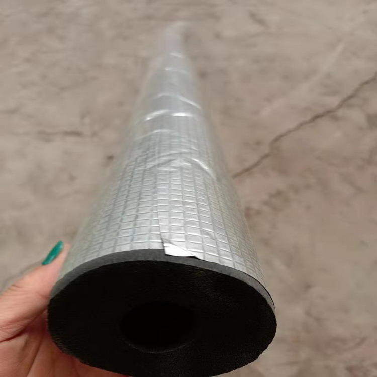 供应普兰多牌橡塑保温管 贴铝箔橡塑管 空调管道专用保温管