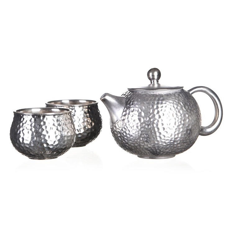 红素999纯银鎏银茶具免费设计logo