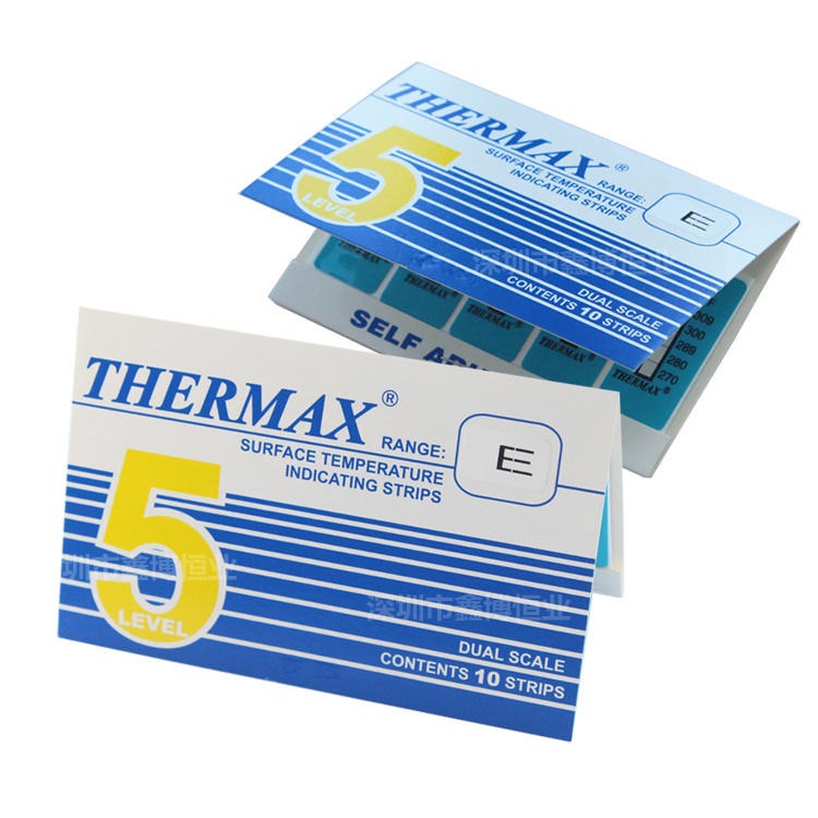 英国thermax温度贴纸 感温贴片 5格E感温纸 变色贴纸