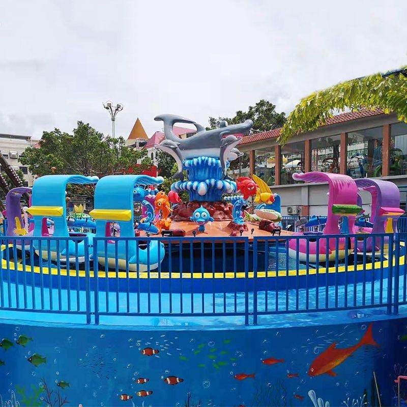 激战鲨鱼岛儿童游乐设备 欢乐海洋岛水战旋转设施 水上乐园大型游乐设备供应商