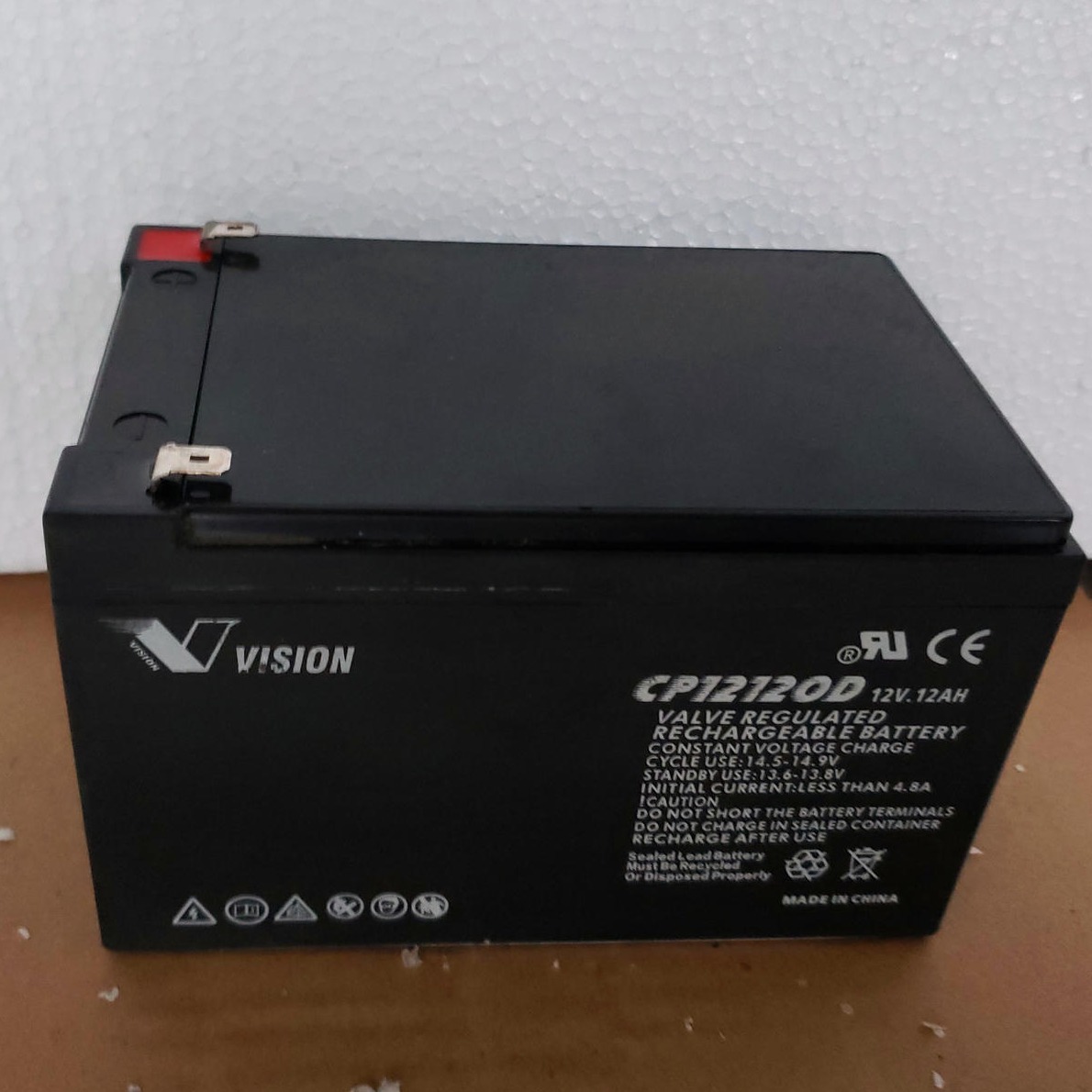 Vision威神蓄电池 威神CP12120 12V12ah铅酸免维护蓄电池