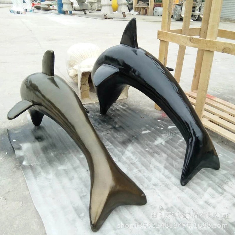 定制玻璃钢仿真海豚动物雕塑 海洋世界水族馆水上乐园主题造型示例图3