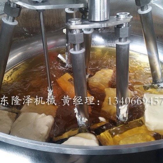 电加热沙茶酱搅拌炒锅 大型火锅底料炒料设备 自动炒料机器