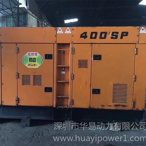 深圳二手电友静音型柴油发电机300kw旧日本三菱S6B3-PTA二手发电机组出售