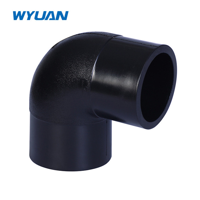 厂家直销黑色PE管配件/PE管件规格45°90°弯头/PE热熔管件