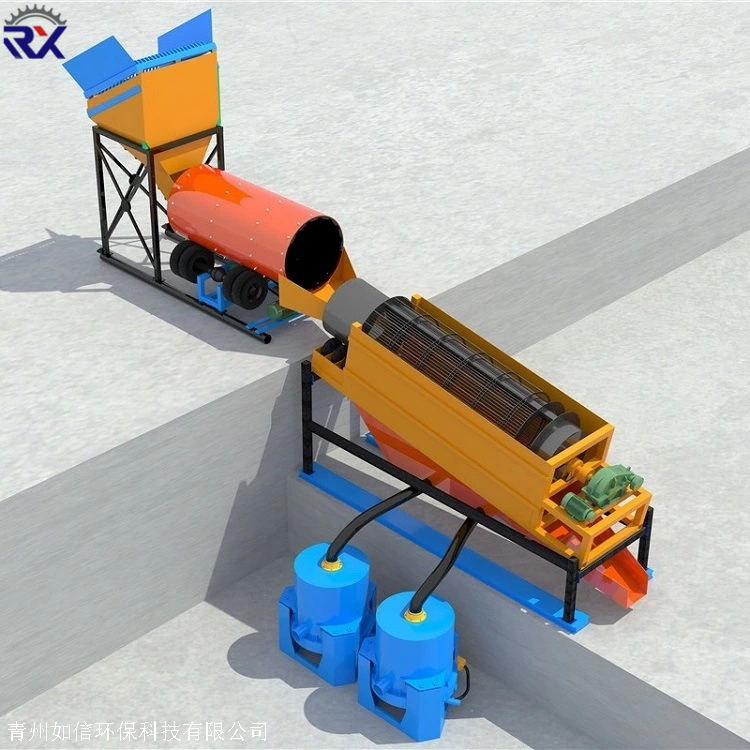 出口旱地振动筛选沙金设备 移动采金车定做如信RX1 毛毯尾矿机