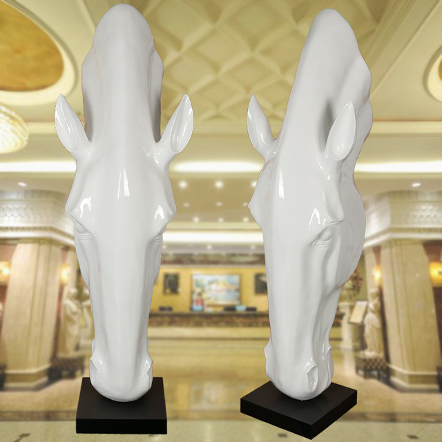 树脂工艺马头雕塑摆件 可插花 酒店家居创意家居产品