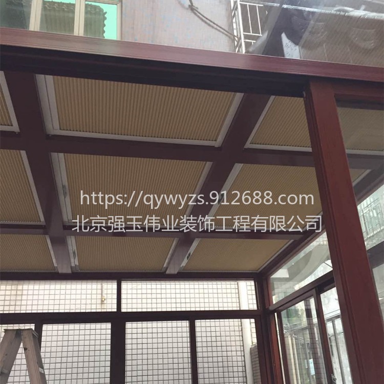 北京遮光卷帘 防紫外线 遮阳天棚帘 智能窗帘 电动蜂巢帘