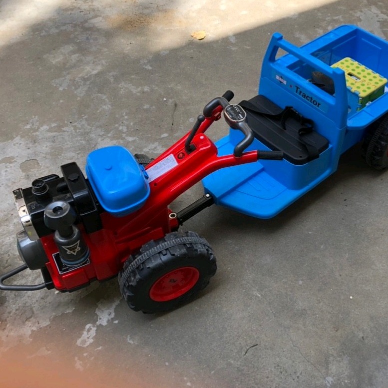 远景玩具手扶拖拉机电动可坐人双人1-3岁3-6岁男 一米七长车身 大后车斗 抖音同款拖拉机