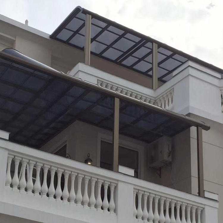 厂家批发耐力板雨棚 阳台户外防水铝合金雨棚 庭院户外透明防晒遮阳棚