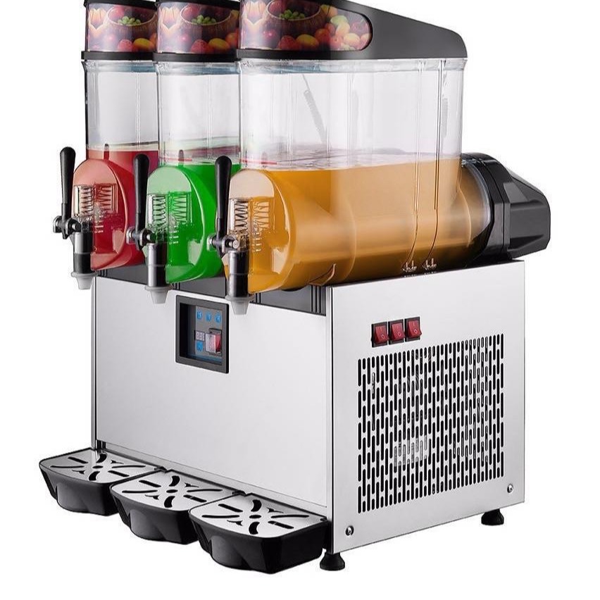 烟台新款自动雪融机 商用单双三缸果汁冰沙冷饮机 雪泥饮料机图片