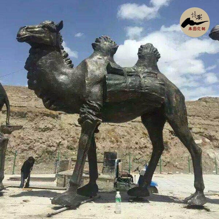 佰盛 定做骆驼雕塑  马帮商队雕塑厂家 沙漠之舟仿真骆驼模型