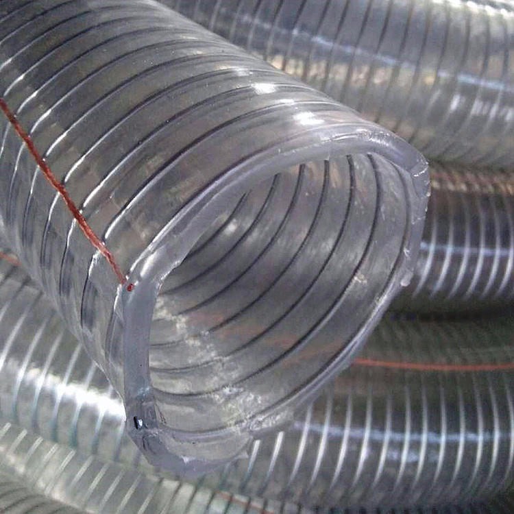 腾旭输油防静电钢丝管 吸排油PVC钢丝软管 油罐车防冻透明钢丝管图片