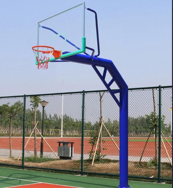 安徽晶康牌配透明钢化玻璃篮板方管固定式篮球架值得信赖