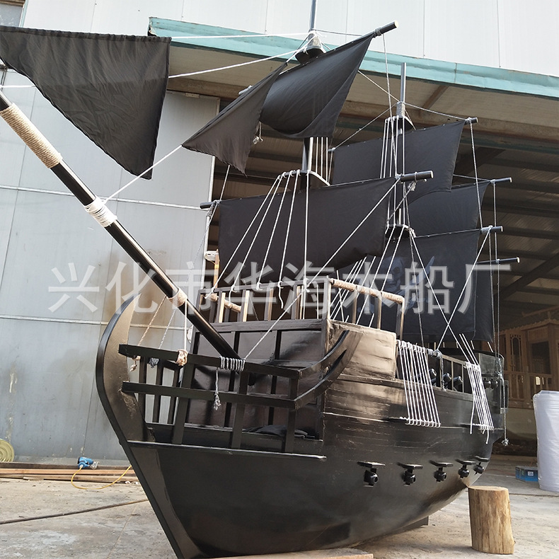 广场商场景观装饰船 木质海盗船 手工订做大型景观木船 画舫船旅游观光船