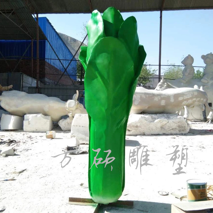 玻璃钢蔬菜雕塑定制 小油菜青菜农场落地雕塑 定制各种蔬菜景观示例图5