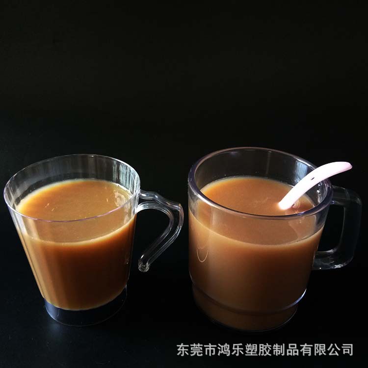 东莞一次性塑料杯240ml一次性手柄咖啡杯厂家定制直销PS塑胶杯示例图12