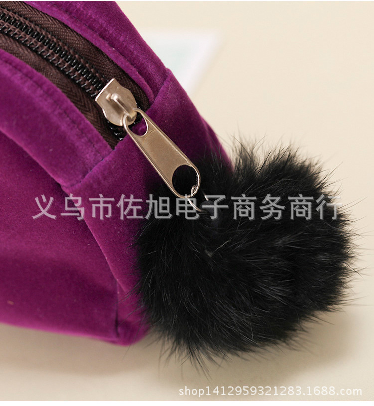 厂家直销可爱笔袋手拿绒布包 大容量收纳包 俏皮猫咪包 化妆包批示例图12