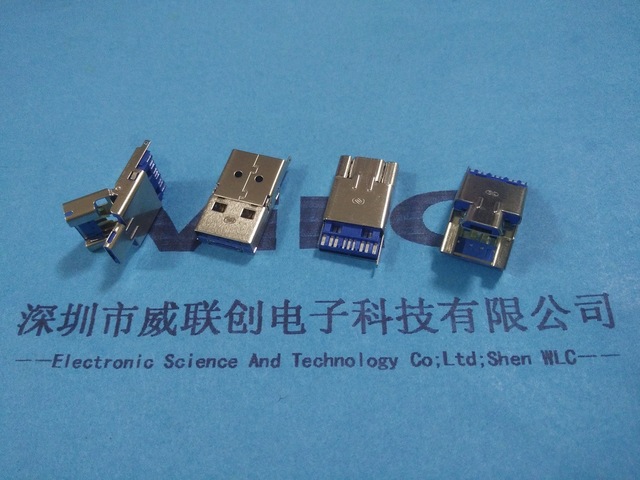AM 3.02.0USB折叠翻盖式USB公头 A公加Micro头OTG二合一连接器 焊线式