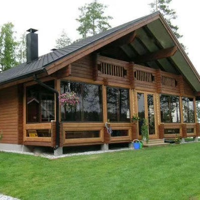 鸿叶木结构 欧式木屋定做 各种防腐木木屋样式加工厂家
