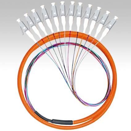 电信级LC/UPC12芯束状尾纤光纤跳线多模尾纤UPC