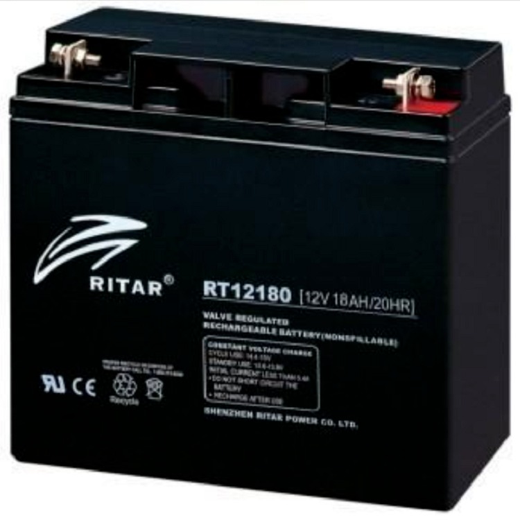 瑞达蓄电池RT12180 12V17AH 消防应急 电梯专用 门禁系统