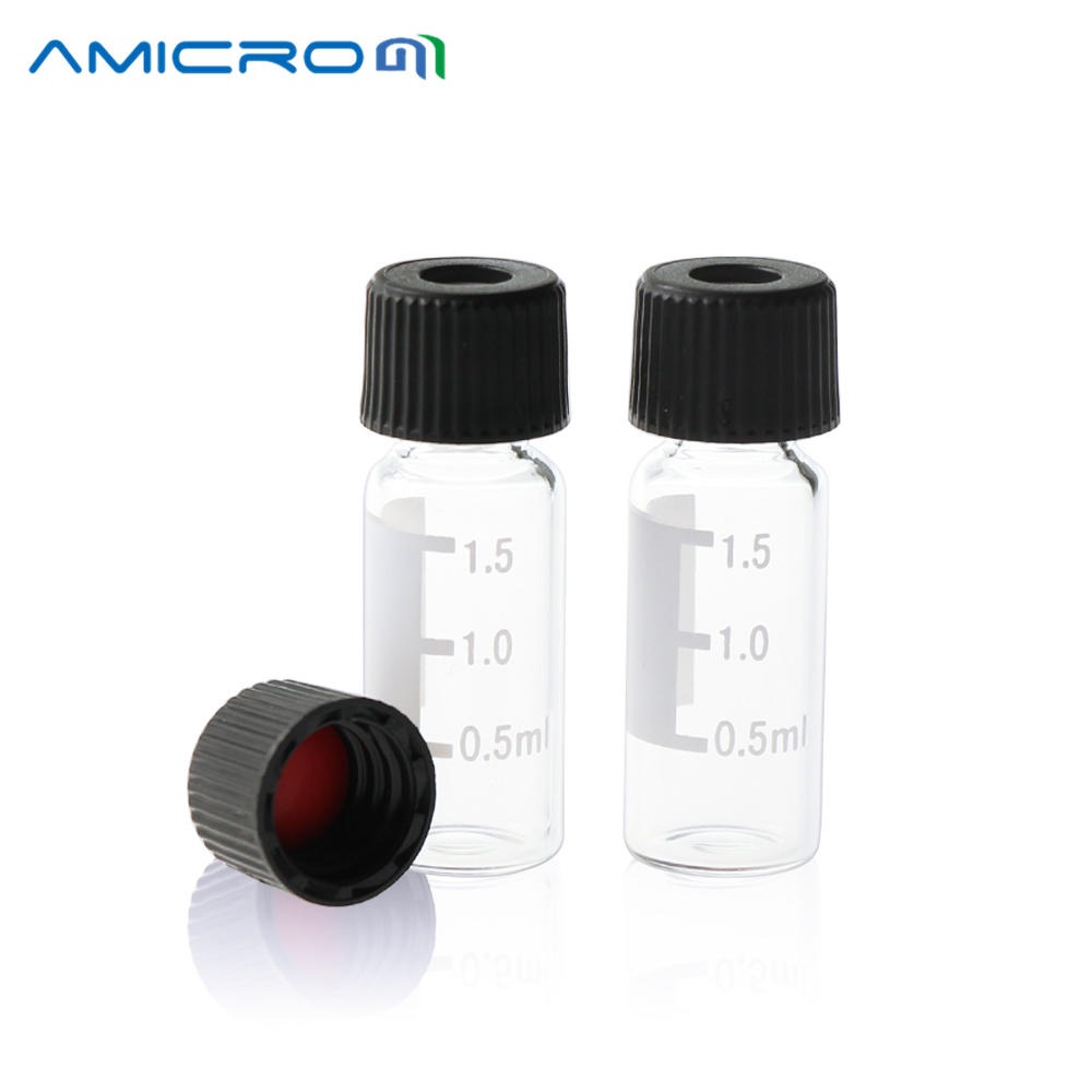 Amicrom实验室配件玻璃瓶2mL螺纹口色谱样品瓶10-425透明进样瓶瓶盖子瓶垫子