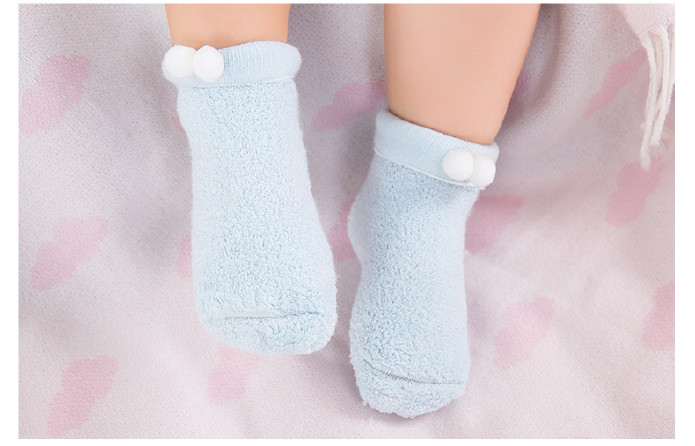 佩爱 冬季加厚新生儿袜子 初生婴儿0-3-12个月棉袜宝宝保暖松口袜示例图7