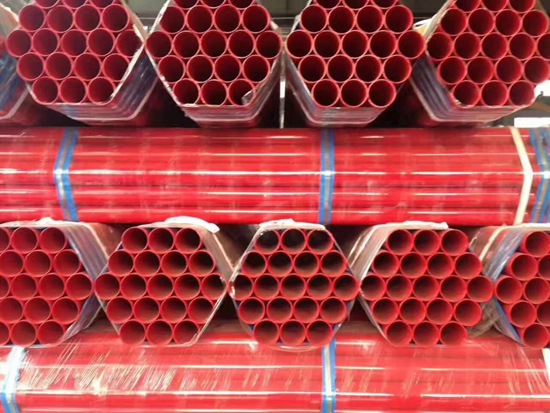 钢塑复合管钢塑管 涂塑钢管 内外涂环氧消防管 8米定尺涂塑钢管