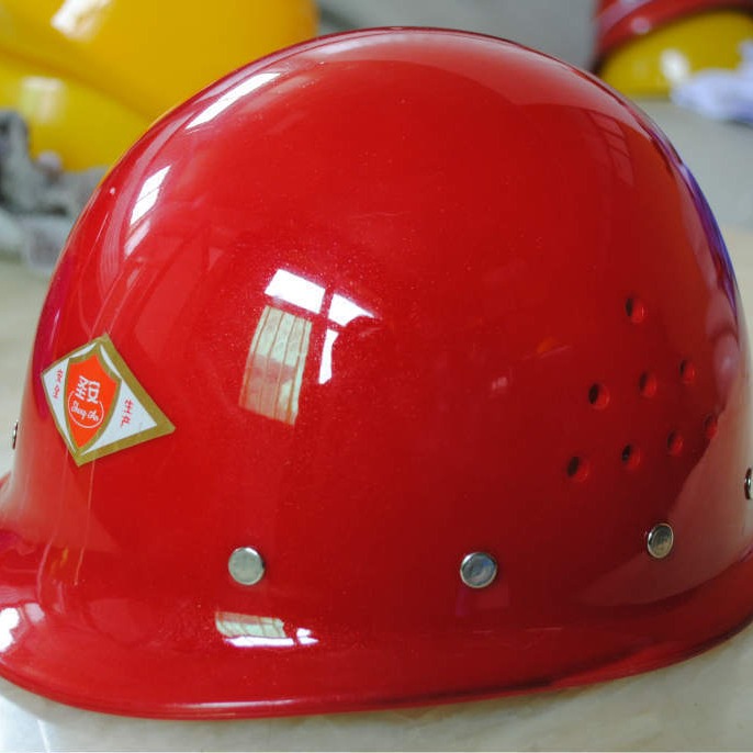 工地安全帽防晒夏季透气施工领导加厚PE安全帽 黄色图片