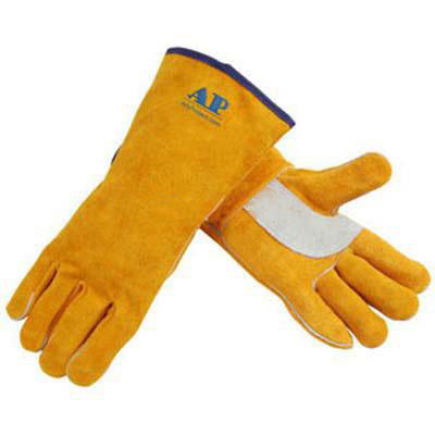 CW-2008金黄色护掌全皮电焊焊工手套劳保工业防护手套一件代发示例图3