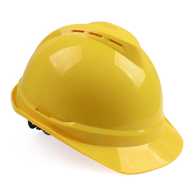 梅思安10172477-L V-Gard500黄色ABS安全帽带透气孔帽壳超爱戴帽衬针织布吸汗带D型下颌带印字