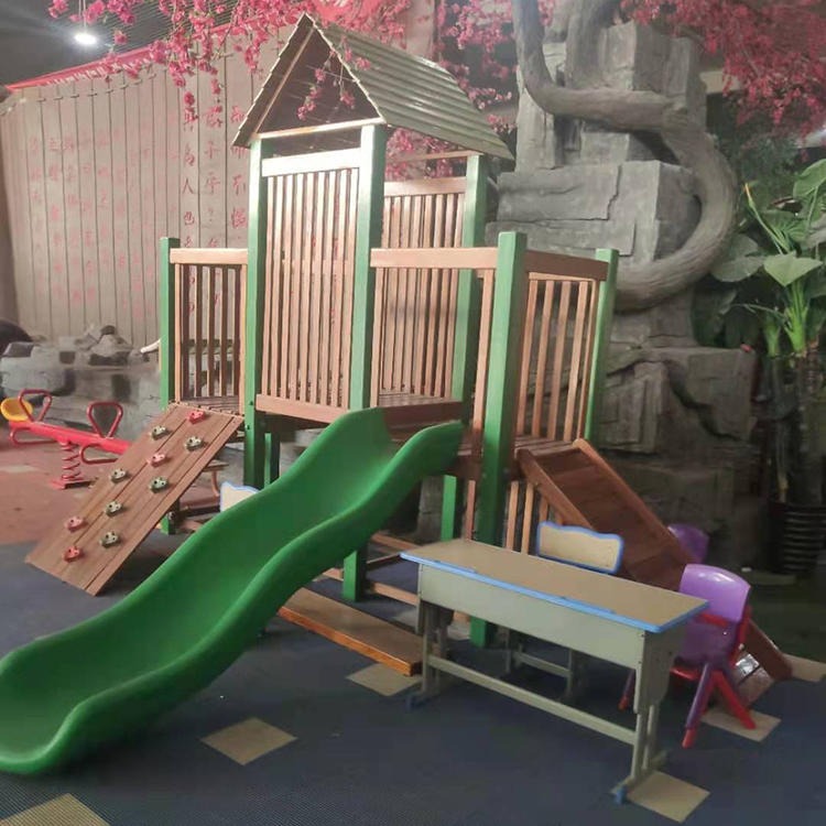 智创 KWD-00173 儿童木质滑梯组合 幼儿园滑梯大型户外滑梯儿童室外组合滑梯