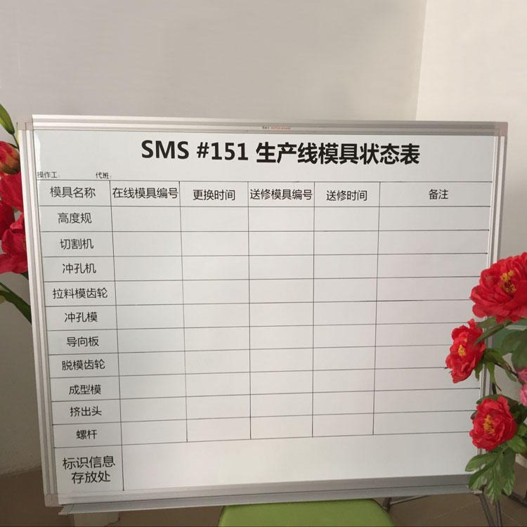 广州厂家长期供应诺迪士中高档划线写字白板  教学带表格周评分表  企业带表格生产进度表