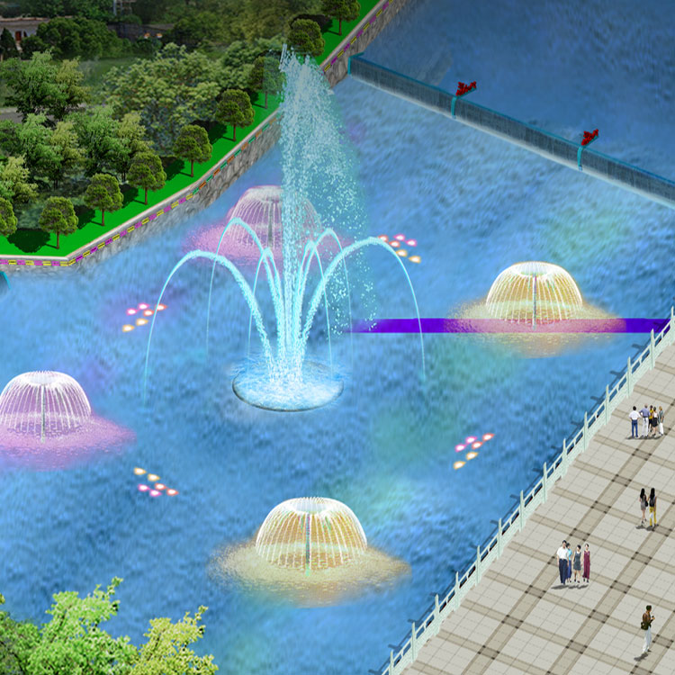 河南湖面摇摆喷泉大型广场音乐喷泉承接各类喷泉工程