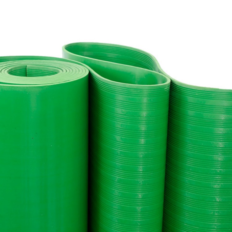 防滑表面高压橡胶垫35KV 绿色条纹绝缘地胶 智科 绝缘毯