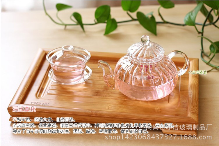 厂家批发供应耐高温玻璃三才盖碗 功夫茶具茶道零配茶碗示例图6