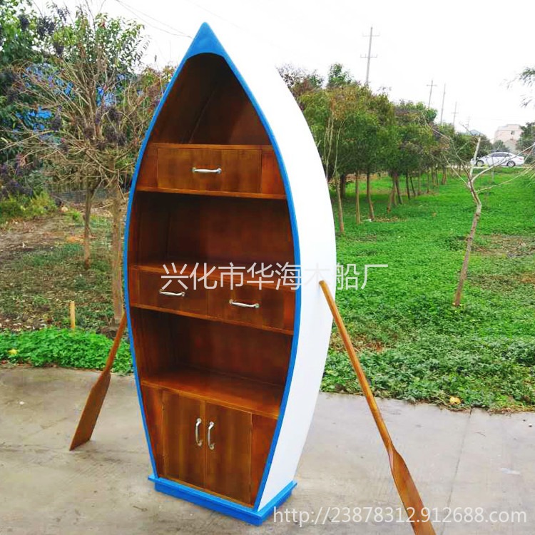 华海木船装饰船模型小木船地中海欧式木船摆件木质纯手工船木花船厂家直销图片