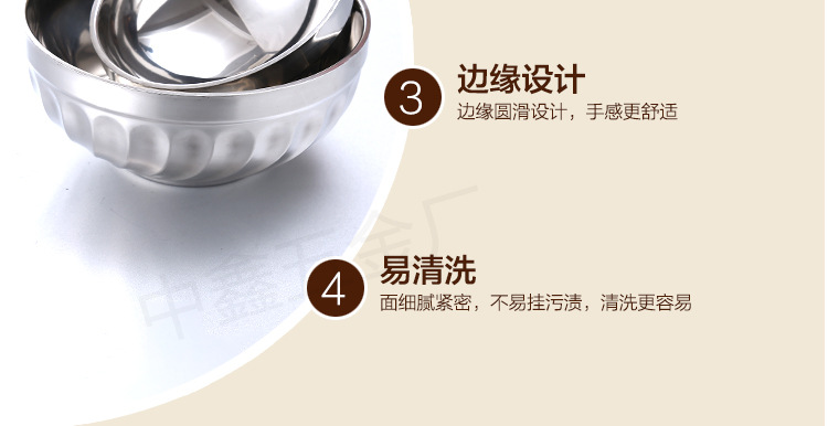 *热卖新款双层隔热不锈钢碗多用儿童防烫碗创意玉兰百合碗餐具示例图7