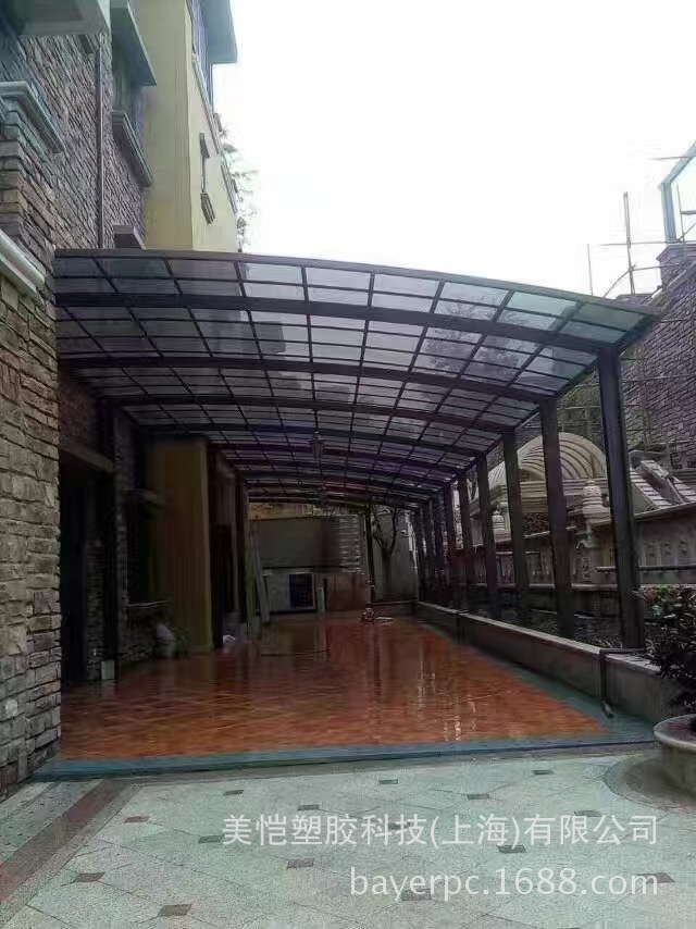 上海地区二层中空阳光板厂家透明10mm耐力板锁扣板车棚雨棚配件示例图130