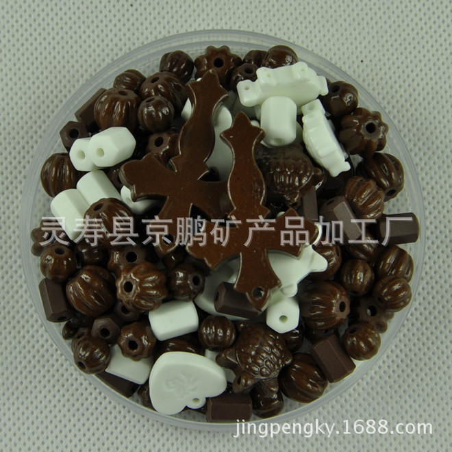 厂家生产锗石珠 保健首饰用的锗石粒 托玛琳珠锗石陶瓷粒示例图4
