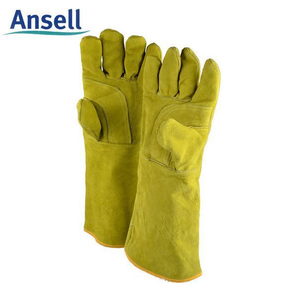安思尔 牛皮 电焊手套 Ansell 43-216 耐高温手套  焊工手套示例图2