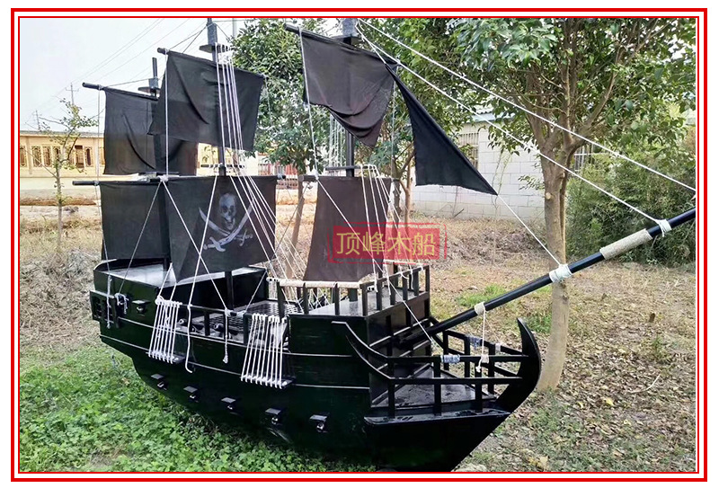 厂家直销户外帆船园林景观装饰船影视道具船木质海盗船古战船示例图7