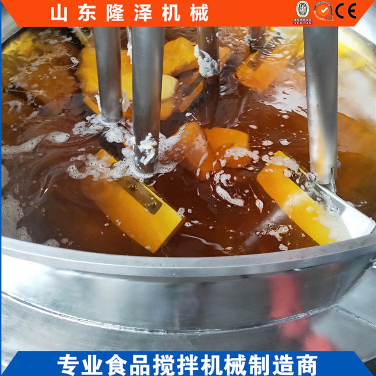 火锅底料炒锅 电磁加热带搅拌夹层锅 304不锈钢立式可倾食品搅拌机图片