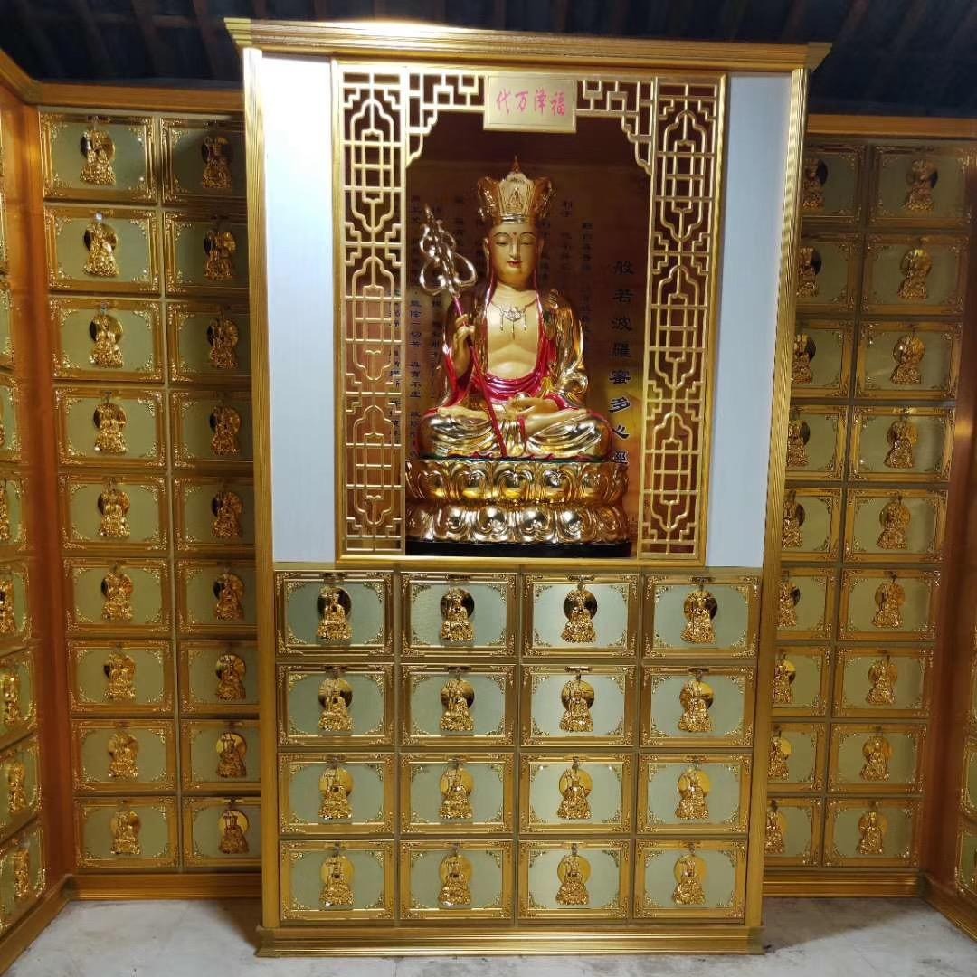 制作千佛龛优质厂家地藏殿骨灰存放架 地藏王菩萨