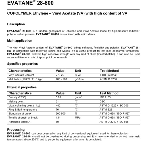 800个熔指EVA 热熔胶料 超高流动性EVA示例图1