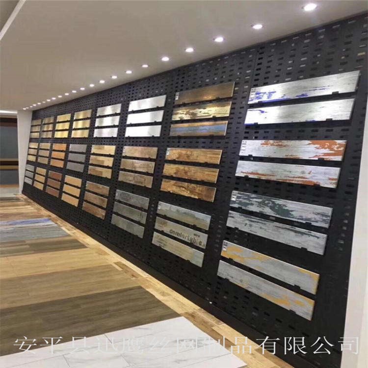 咸宁市瓷砖800地砖展示架   烤漆地板砖样品挂板   迅鹰瓷砖冲孔板展架价格