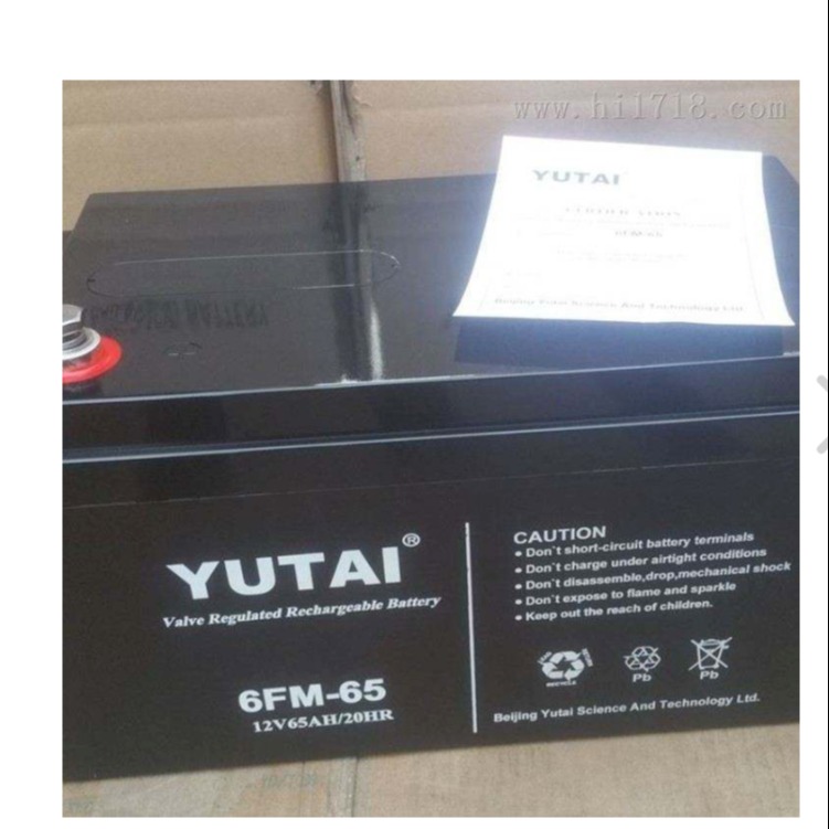 YUTAI宇泰蓄电池6FM-33阀控式密封铅酸免维护12V33AH原装
